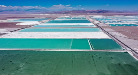 Chile lithium brine evaporation ponds